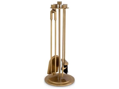 Eichholtz Lara Set Vintage Brass Fire Tools EIC115443