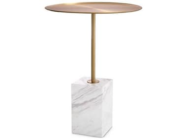 Eichholtz Cole Brushed Brass White Marble Side Table EIC115543