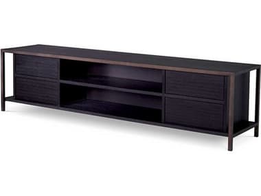 Eichholtz Wilmot Charcoal Grey Oak Medium Bronze Tv Cabinet EIC116199