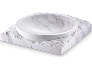 Eichholtz Montanita Honed White Marble Bowl EIC116242