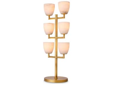 Eichholtz Valerius Alabaster Antique Brass Table Lamp EIC116279UL