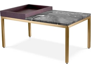 Eichholtz Forma Brushed Brass Grey Marble Side Table EIC116496