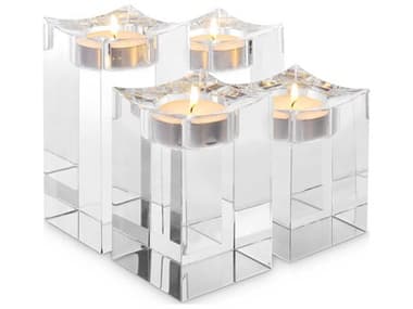 Eichholtz Giancarlo L Crystal Glass Set of 4 Tealight Holder EIC116516