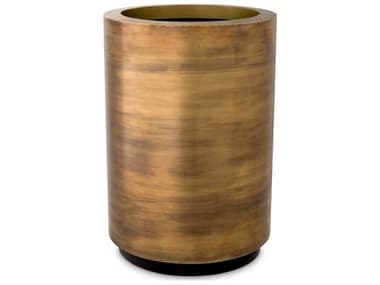 Eichholtz Jasper Round High Vintage Brass Round Planter EIC116561