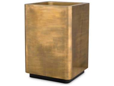 Eichholtz Jasper Square High Vintage Brass Planter EIC116562