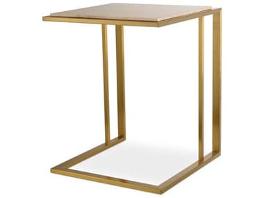 Eichholtz Cocktail Brushed Brass Travertine Side Table EIC116591