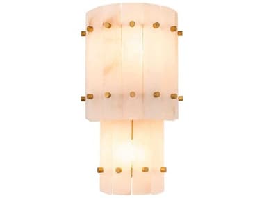 Eichholtz Blason Double Antique Brass Alabaster Wall Lamp EIC116698UL