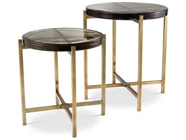 Eichholtz Haymann Vintage Brass Set of 2 Side Table EIC116967