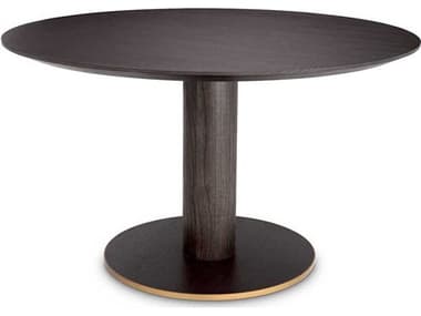 Eichholtz Astro Mocha Oak Veneer Brushed Brass Dining Table EIC117384