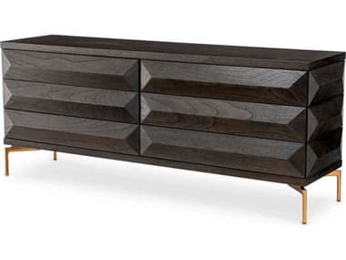 Eichholtz Dresser Denver Mocha Oak Veneer Brushed Brass Drawer EIC117398