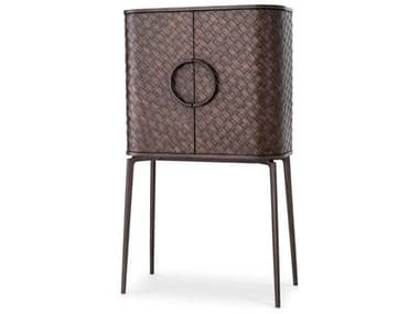 Eichholtz Nilsson Oak Veneer Bronze Bar Cabinet EIC117434