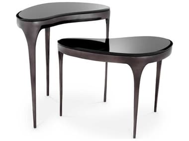 Eichholtz Zena Black Nickel Set of 2 Side Table EIC117619