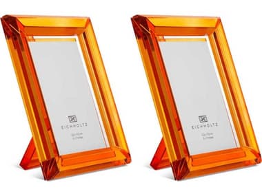 Eichholtz Theory L Orange Crystal Glass Set of 2 Picture Frame EIC117976
