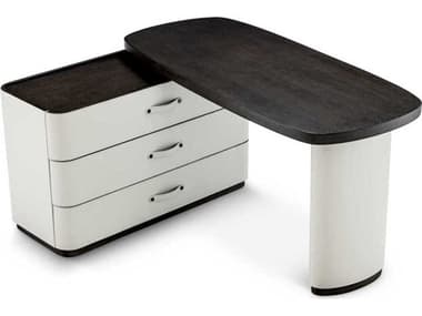 Eichholtz Numana Mocha Straight Oak Veneer Faux Leather Desk EIC118426
