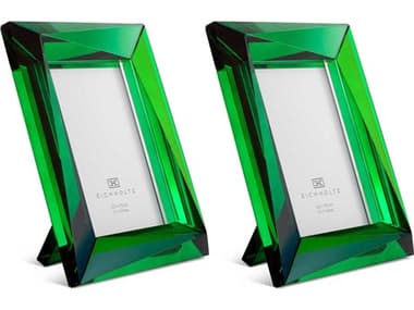 Eichholtz Obliquity L Green Crystal Glass Set of 2 Picture Frame EIC118577