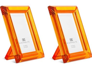 Eichholtz Theory S Orange Crystal Glass Set of 2 Picture Frame EIC118578