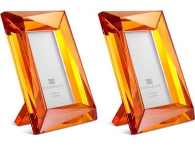 Eichholtz Obliquity S Orange Crystal Glass Set of 2 Picture Frame EIC118581