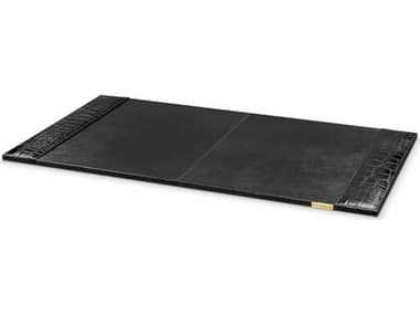 Eichholtz Blotter Scaleo Croco Embossed Black Leather Desk EIC118619