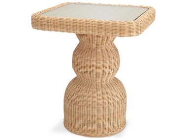 Eichholtz Tiago Natural Rattan Incl Glass Top Side Table EIC118624