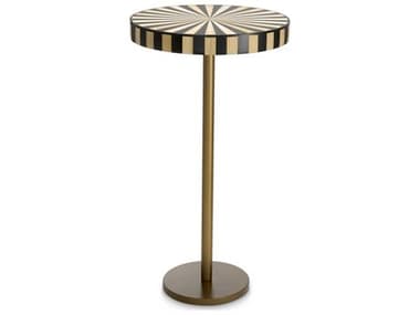 Eichholtz Albany Antique Brass Marquetry Top Side Table EIC118917