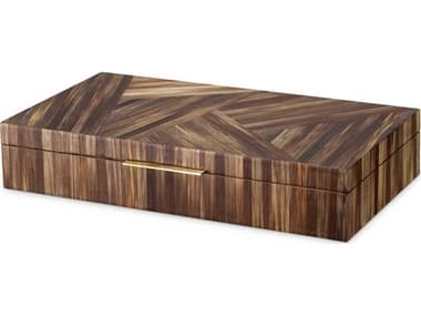 Eichholtz Harvard Straw Marquetry Brown Box EIC118932