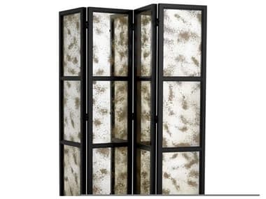 Eichholtz Screen Jacques Classic Black Antique Mirror Glass Folding EIC119008
