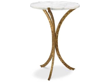 Eichholtz Emmeline Vintage Brass White Marble Side Table EIC119046