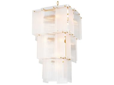 Eichholtz Giardano Clear And Frosted Glass Antique Brass Chandelier EIC119154UL