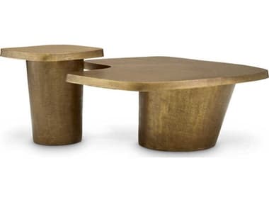 Eichholtz Pierro Vintage Brass Set of 2 Coffee Table EIC119613