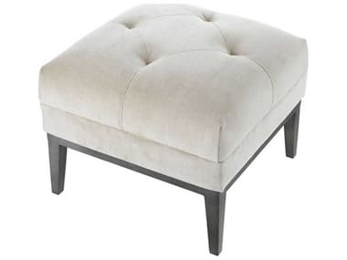 Eichholtz Cesare Pebble Grey Gunmetal Base Upholstered Accent Stool EICA111351