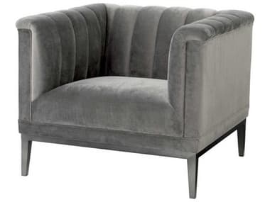 Eichholtz Raffles Gray Velvet Accent Chair EICA111506