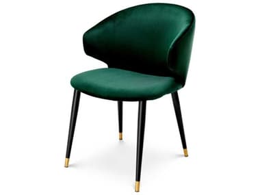 Eichholtz Volante Green Velvet Upholstered Arm Dining Chair EICA112775