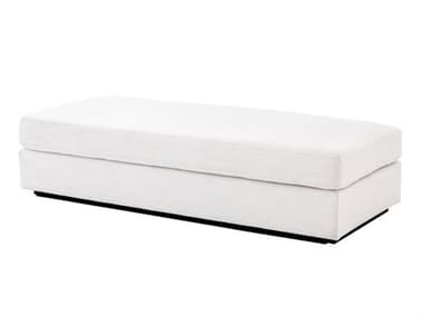 Eichholtz Vista Avalon White Black Base Upholstered Ottoman EICA112850