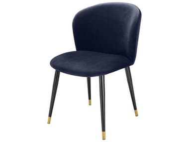 Eichholtz Volante Black Velvet Upholstered Armless Dining Chair EICA113121