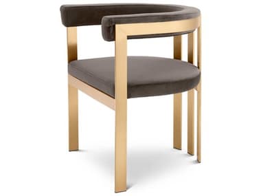 Eichholtz Clubhouse Gold Velvet Upholstered Arm Dining Chair EICA113444