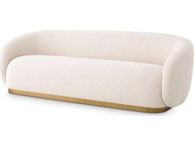 Eichholtz Brice Boucle Cream Brushed Brass Base Upholstered Sofa EICA114864