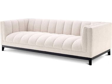 Eichholtz Ditmar Boucle Cream Black Base Upholstered Sofa EICA115101