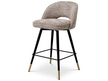 Eichholtz Cliff Mademoiselle Beige Upholstered Swivel Counter Stool Set of 2 EICA115284