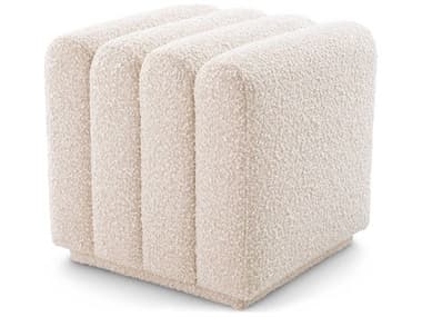 Eichholtz Bente Boucle Cream Upholstered Accent Stool EICA115491