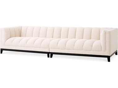 Eichholtz Ditmar Boucle Cream Black Base Upholstered Sofa EICA115527