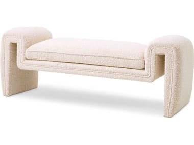 Eichholtz Tondo Boucle Cream Upholstered Accent Bench EICA115859