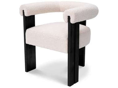 Eichholtz Percy Solid Wood Black Upholstered Arm Dining Chair EICA116095