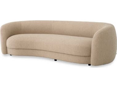 Eichholtz Blaine Boucle Sand Black Feet Beige Upholstered Sofa EICA116844