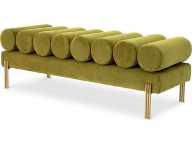 Eichholtz Oxley Green Velvet Upholstered Accent Bench EICA117004
