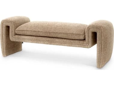 Eichholtz Tondo Lyssa Sand Beige Upholstered Accent Bench EICA118693