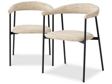 Eichholtz Julio Black Upholstered Arm Dining Chair Set of 2 EICA118714
