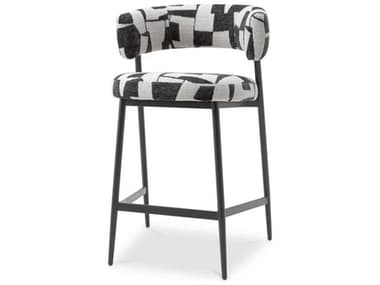 Eichholtz Folsom Brooklyn Black Legs Upholstered Counter Stool EICA118866