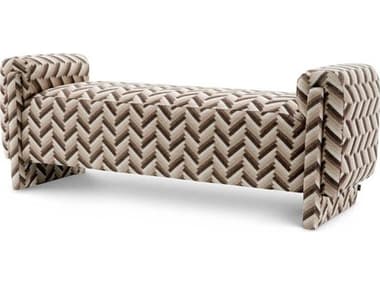 Eichholtz Del Chevron Brown Upholstered Accent Bench EICA118883