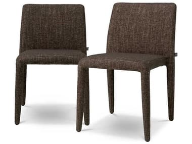 Eichholtz Leiza Brown Upholstered Armless Dining Chair Set of 2 EICA119420