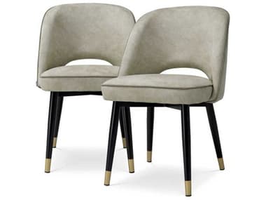 Eichholtz Cliff Silver Upholstered Armless Dining Chair Set of 2 EICA119446